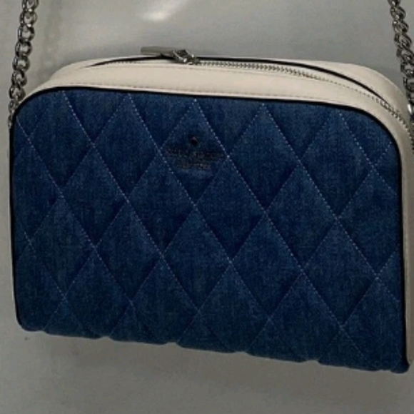 Kate Spade-Carey Denim Camera Crossbody Bag (Blue / White 💙🤍) - Picture 7 of 13
